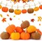 25 Pcs Mini Felt Pumpkins Fall Thanksgiving Pumpkin Ornaments Halloween Wool Felt Fabric Pumpkins Hanging Farmhouse Tree Crafts Table Decor for Autumn Party Home Wall Decorations